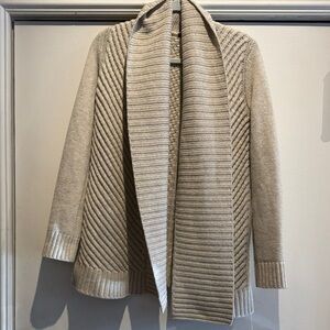 Vince Wool/Yak Striped Open Cardigan